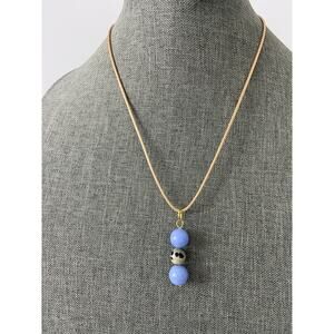 jasper blue lace agate pendant necklace